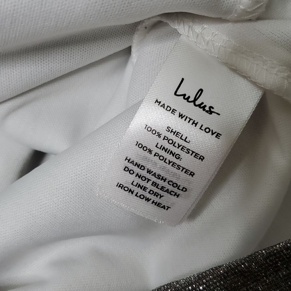 Lulu's Silver Sparkle Spaghetti Strap Mini Dress - Picture 5 of 6